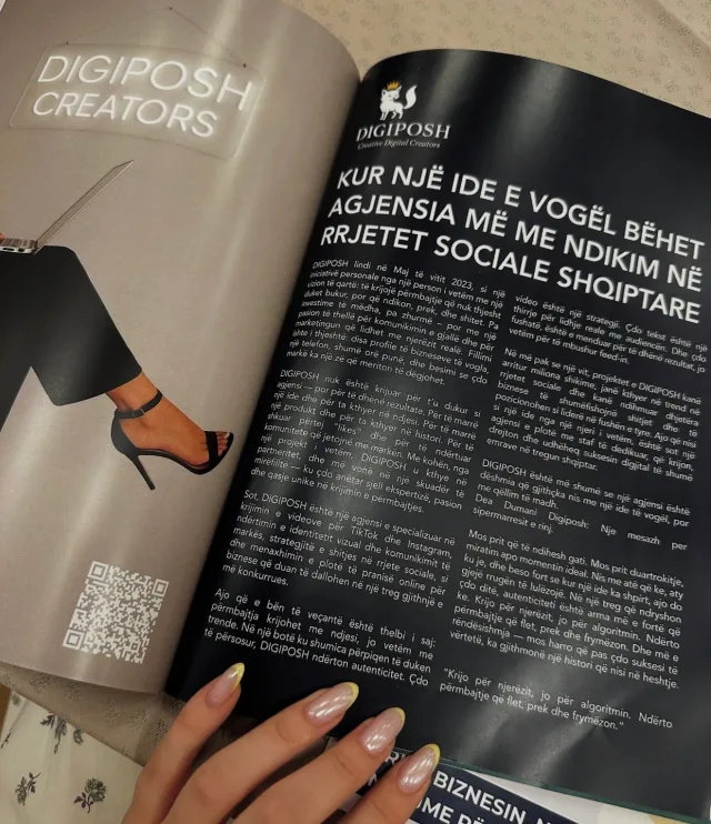 Artikull në revistë për historinë e DIGIPOSH Creators